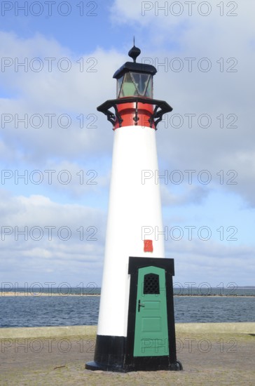 Old lighthouse at the harbor of Assens, Funen island, Denmark, Scandinavia