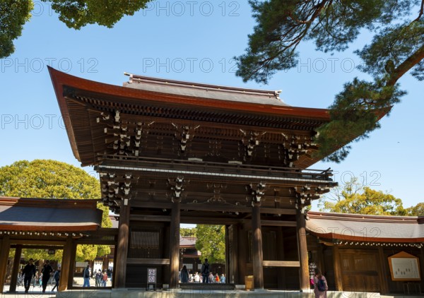 South gate of Meiji Jingu, Meiji Shrine, Shinto Shrine, Yoyogi Park, Shibuya, Tokyo