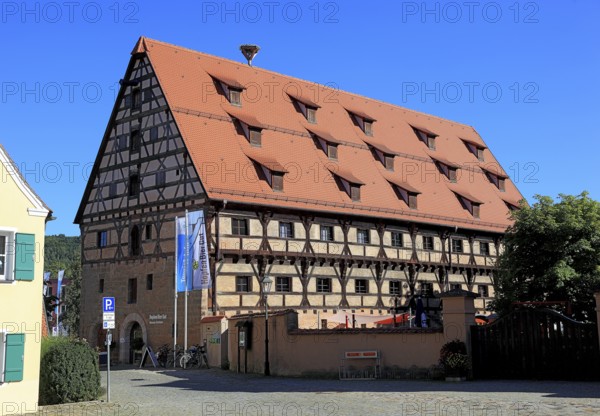 Houses in the Old Town, Kornhaus Museum, Hopfen Bier Gut, City of Spalt, Roth District, Middle Franconia, Germany