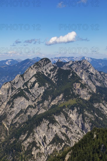 View from Braunedlkogel to Rinnkogel and Rettenkogel, Postalm, Osterhorn Group, Salzkammergut, Province of Salzburg, Austria