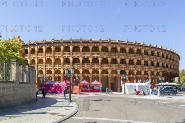 Plaza de Toros de la Misericordia historic bullring building, city of Zaragoza, Aragon, Spain