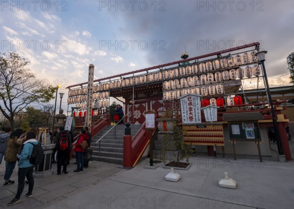 Shinobazunoike Bentendo Temple, at sunset, Ueno Park, Taito City, Tokyo, Japan