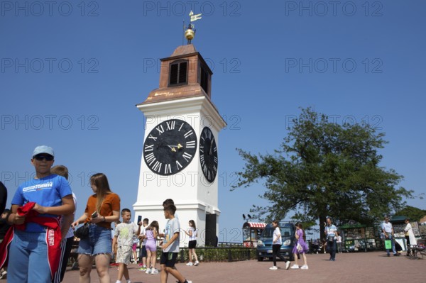 Clock Tower or Tipsy Clock, Petrovaradin or Petrovaradin Fortress, Novi Sad, Vojvodina Province, Serbia