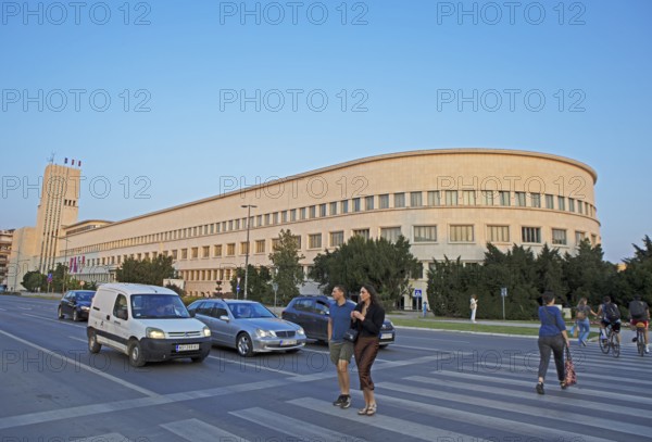 Banovina Palace, Parliament of Vojvodina Province in the evening light, Novi Sad, Vojvodina Province, Serbia