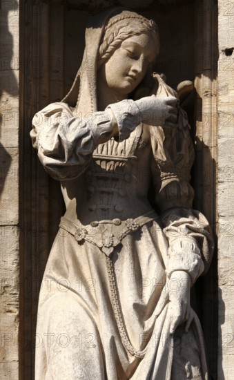 Sculpture at City Hall on Grand Place, Brussels, Belgium