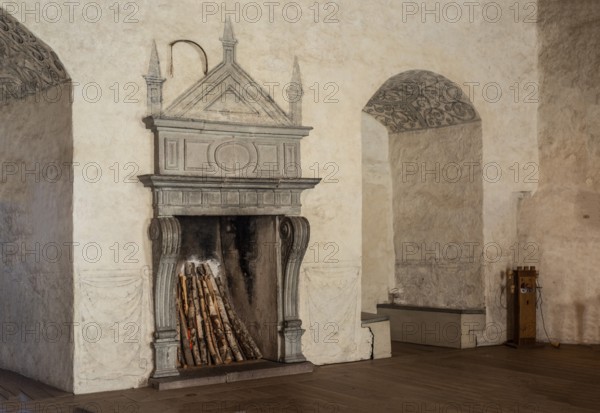 Fireplace in Kalmar Castle, Småland, Sweden, Scandinavia