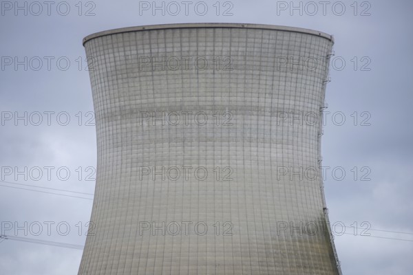 Demolition of the 160m high cooling towers of the disused Gundremmingen nuclear power plant (AKW KRB), Gundremmingen, Bavaria, Germany