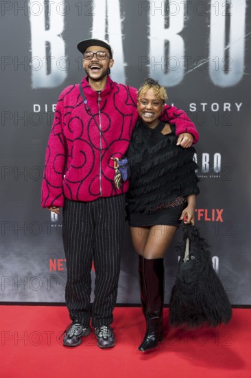 Yannick Niang and Tsellot Melesse at the premiere of the Netflix film Babo at the Astor Film Lounge Berlin on 24.10.2025
