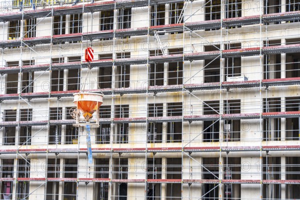 Construction site, residential construction, 50 new, publicly funded rental apartments, catering, commercial space, Weber1 urban district, city center, Essen, North Rhine-Westphalia