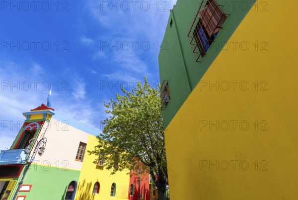 Argentina, colorful buildings of El Caminito, a popular tourist destination in Buenos Aires