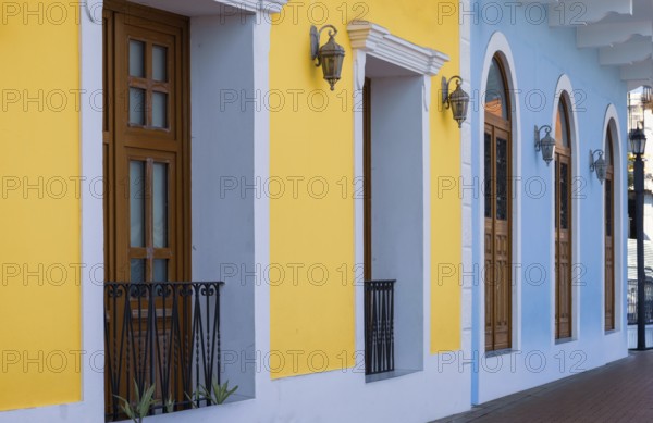 Panama, Panama City historic center Casco Viejo colorful streets and colonial architecture