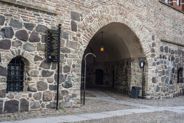 Västerport, the main gate in the old medieval defensive wall around the old city in Kalmar, Småland, Sweden Scandinavia