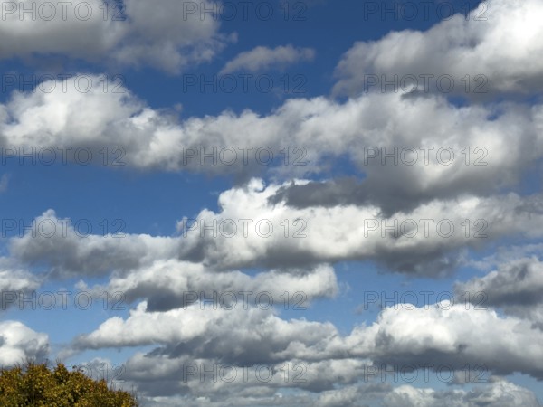 White clouds Cumulus and Stratocumulus driven by approaching storm cloudy against blue sky, international