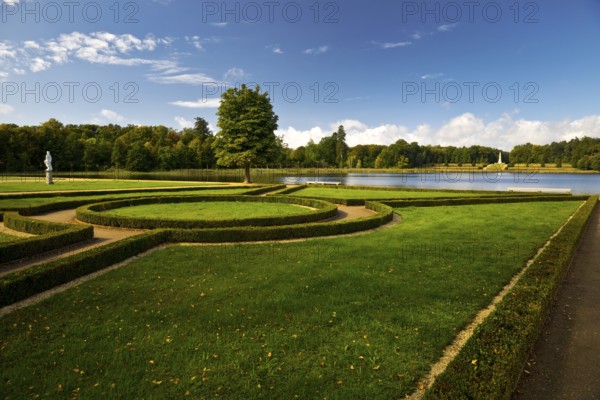 Rheinsberg Castle Park with View of Lake Grienerick, Ruppiner Land, Brandenburg, Germany