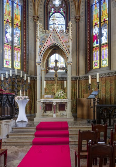 Christ Chapel, Hohenzollern Castle, ancestral home of the House of Hohenzollern, interior, noble family, German emperors, Bisingen, Baden-Württemberg, Germany