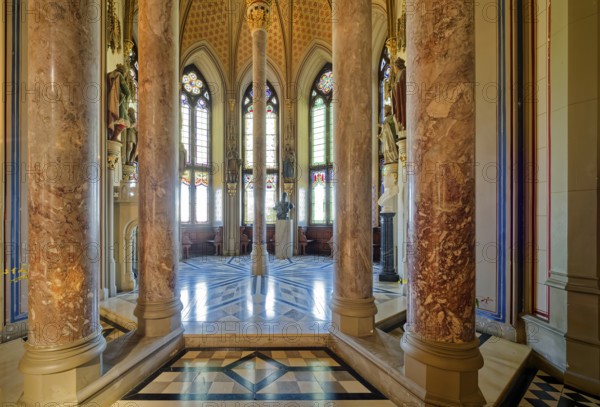 Count's Hall and Imperial Hall, Hohenzollern Castle, ancestral home of the House of Hohenzollern, interior, noble family, German emperors, Bisingen, Baden-Württemberg, Germany