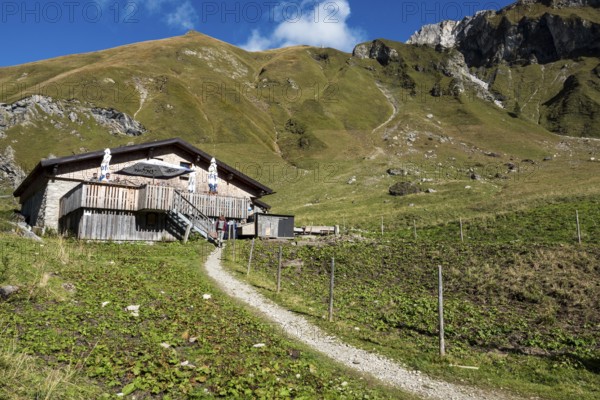 Obere Traualpe am Traualpsee, Allgäu Alps, Tannheim, Tyrol, Austria