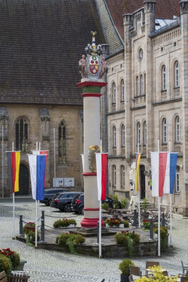Ehrensäule am Melchior-Otto-Platz, Obere Altstadt, Kronach, Upper Franconia, Franconia, Bavaria, Germany
