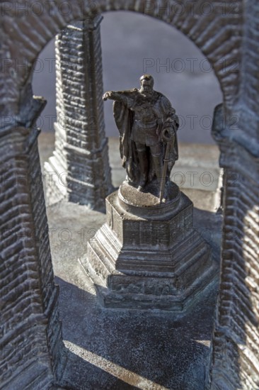 Model, Kaiser Wilhelm Memorial, Porta Westfalica, North Rhine-Westphalia, Germany