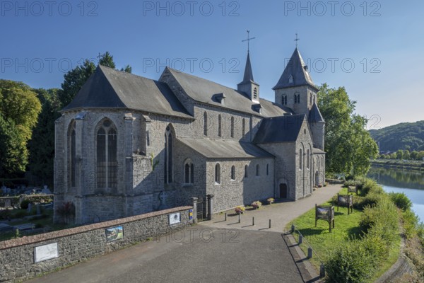 11th century Romanesque Abbey Church of St Peter, Église abbatiale Saint-Pierre d'Hastière, Hastière-par-delà, province of Namur, Wallonia, Belgium