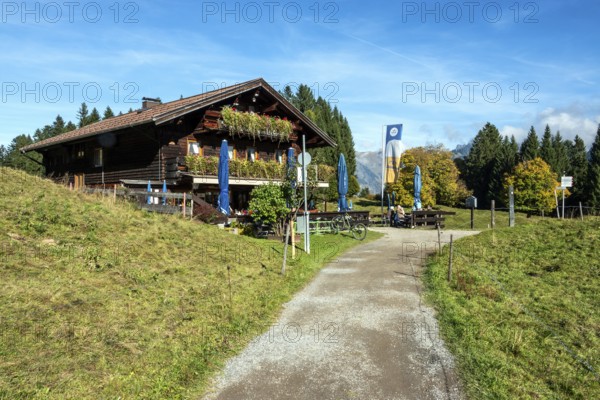 Berggasthof Hochleite, bei Schwand, Stillachtal, Oberstdorf, Oberallgäu, Allgäu, Bavaria, Germany