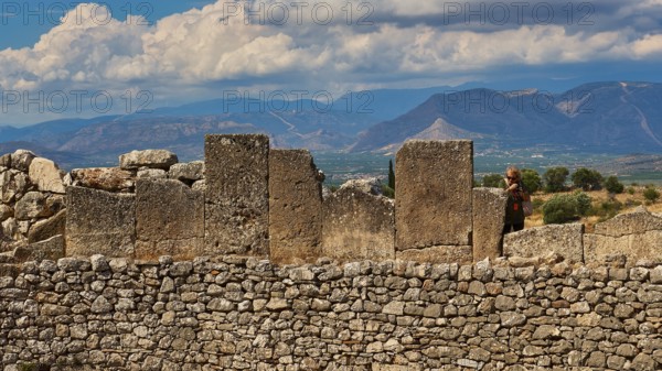Tomb A, detail, archaeological site, UNESCO World Heritage Site, Mycenae, Mycenae, important city in pre-classical times, Peloponnese, peninsula, Greece