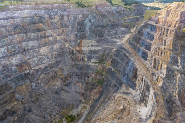 Lead, South Dakota - The former Homestake Mine in the Black Hills. Gold mining began in 1878 in an open pit, but later became a deep underground mine, which closed in 2002. The mine is now used for scientific research by the Sanford Underground Research Facility