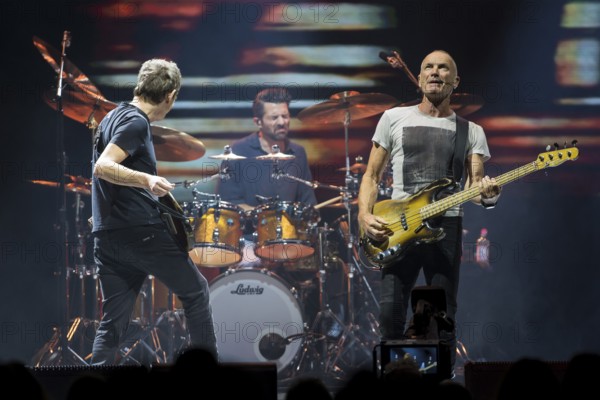 Dominic Miller (guitarist), Chris Maas (drummer), Sting (guitarist, real name: Gordon Matthew Thomas Sumner, CBE) live on Sting 3.0 tour at Berlin's Uber Arena on 16.10.2025