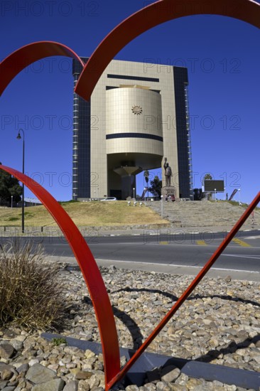 Heart in front of the Independence Museum, Independence Memorial Museum, Windhoek, Khomas region, Namibia