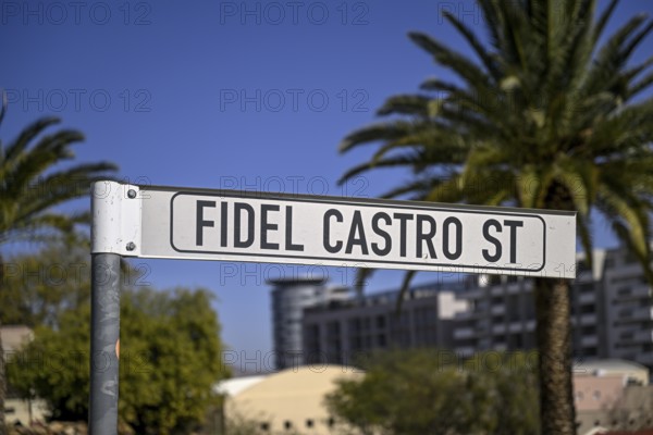 Sign Fidel Catsro Street, Windhoek, Khomas Region, Namibia