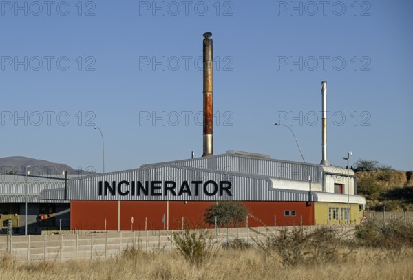 Waste incineration plant, industrial building, Windhoek, Khomas region, Namibia