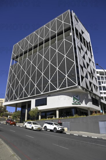 Modern Nedbank building on Fidel Castro Street, Windhoek, Khomas region, Namibia