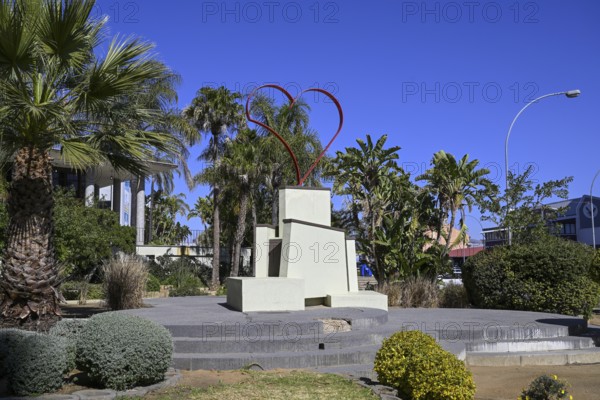 Heart in front of the city administration building on Independence Avenue, Windhoek, Khomas region, Namibia