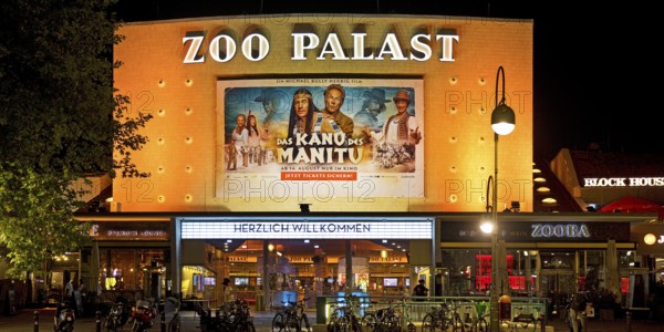 The important cinema Zoo Palast in the evening, Charlottenburg, City-West, Berlin, Germany