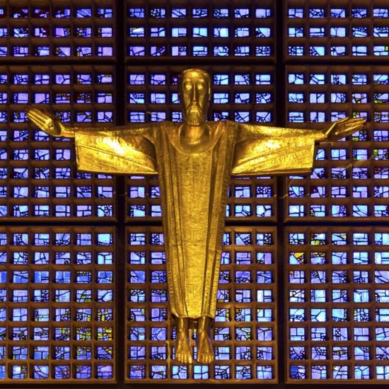 Kaiser Wilhelm Memorial Church, interior of the New Church with Resurrection Christ, Berlin, Germany