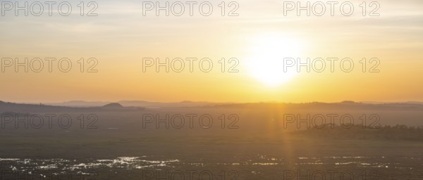 Sunset, Landscape, Lake Victoria and Mabamba Swamp, Lake Victoria, Uganda