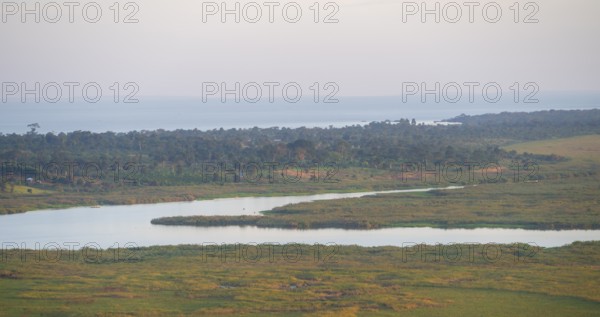 Landscape, Lake Victoria and Mabamba Swamp, Lake Victoria, Uganda