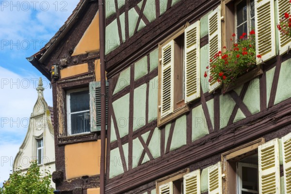 Historic half-timbered houses in the old town centre of Colmar, France