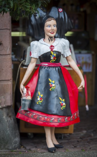 Typical traditional traditional costume doll from Alsace in Ribeauvillè