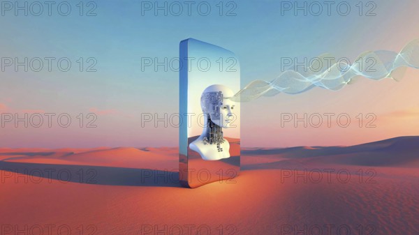 Symbol photo, ChatGBT, AI, OpenAI, chatbot, artificial intelligence, artificial intelligence, IT system, computer science, IT technology, computer system, software, Microsoft, Apple, Google, silicon brain, humanoid robot, thinking machine, creativity, new wonder of the world, Einstein replacement, problem intelligence, AI research, voice robot, algorithm, AI danger, uncertain future, data streams, espionage, malware, fishing, cyber security, Donald Trump, Elon Musk, AI generated