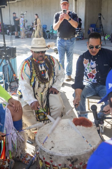 Detroit, Michigan USA - 13 October 2025 - On Indigenous People's Day, Native American tribes held a Pow Wow in downtown Detroit. The city of Detroit (originally Waawiyatanong) recognizes the day as Indigenous People's Day, while the federal government observes it only as Columbus Day
