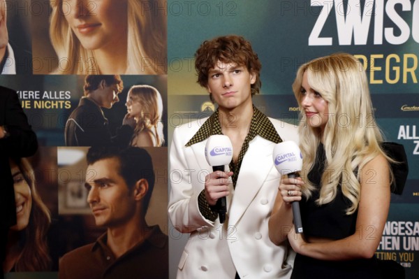 Mason Thames and Mckenna Grace at a fan event for All das Ungesagte zwischen uns - Regretting You at the Zoo Palast in Berlin on 12 October 2025