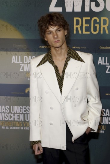 Mason Thames at a fan event for All das Ungesagte zwischen uns - Regretting You at the Zoo Palast in Berlin on 12 October 2025