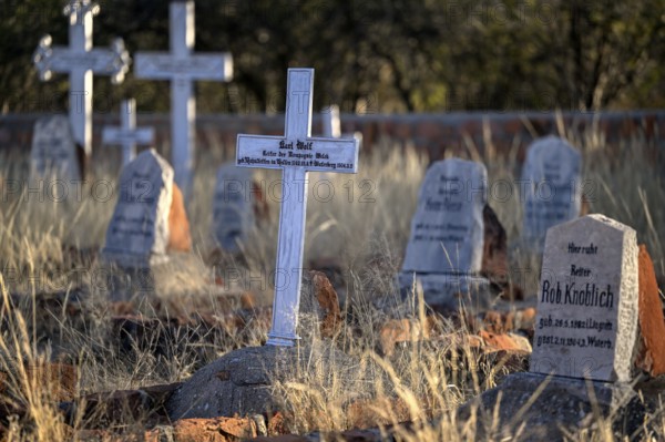 Graves at the German military cemetery at Waterberg, Otjozondjupa region, Namibia