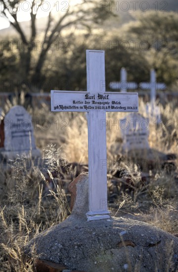 Grave at the German military cemetery at Waterberg, Otjozondjupa region, Namibia