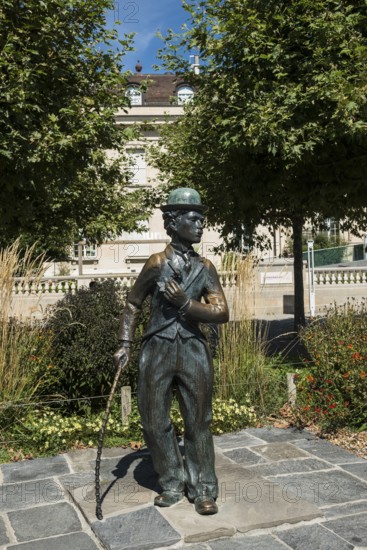 Charlie Chaplin, statue by John Doubleday, Vevey, Lake Geneva, Lac Léman, Canton of Vaud, Switzerland