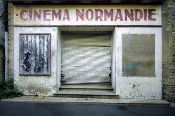 Oldest former cinema in Bayeux, derelict, Lost Place, Cinema Normandie, old town, Bayeux, Calvados, France