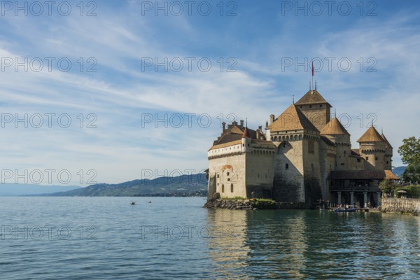 Château de Chillon, Chillon Castle, near Montreux, Lake Geneva, Lac Léman, Canton of Vaud, Switzerland