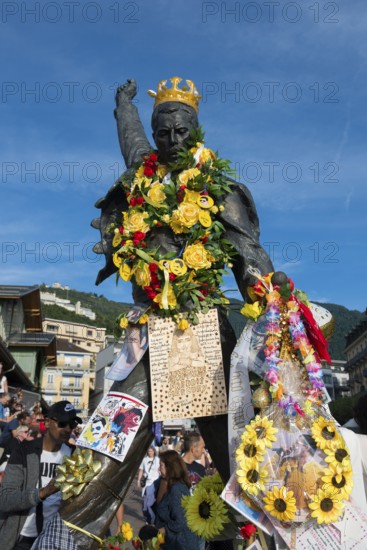Freddy Mercury statue, Montreux, Lake Geneva, Lac Léman, Canton of Vaud, Switzerland