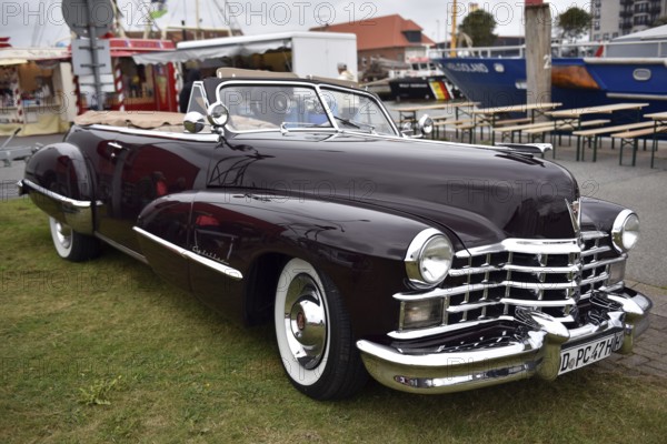 Classic car, 1947 Cadillac Series 62 Convertible, USA, at a classic car meeting in Büsum, Schleswig-Holstein, Germany